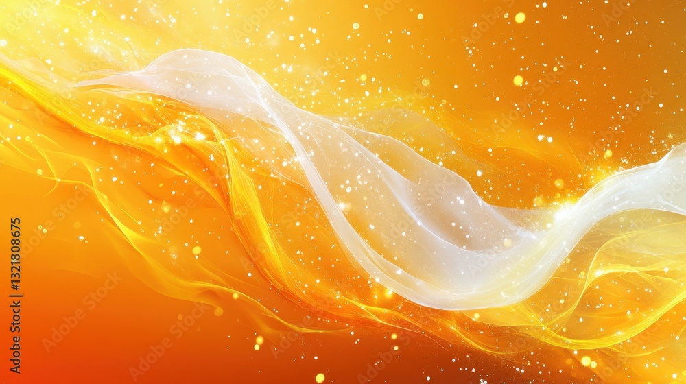 Poster abstract flowing golden and white background with a sense of energy and movement. perfect for adding
