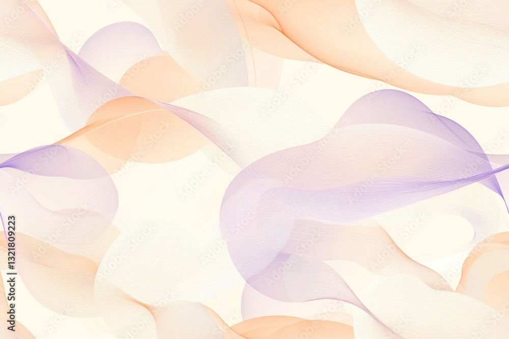 Poster abstract pastel colored wavy lines creating a soft and dreamy background