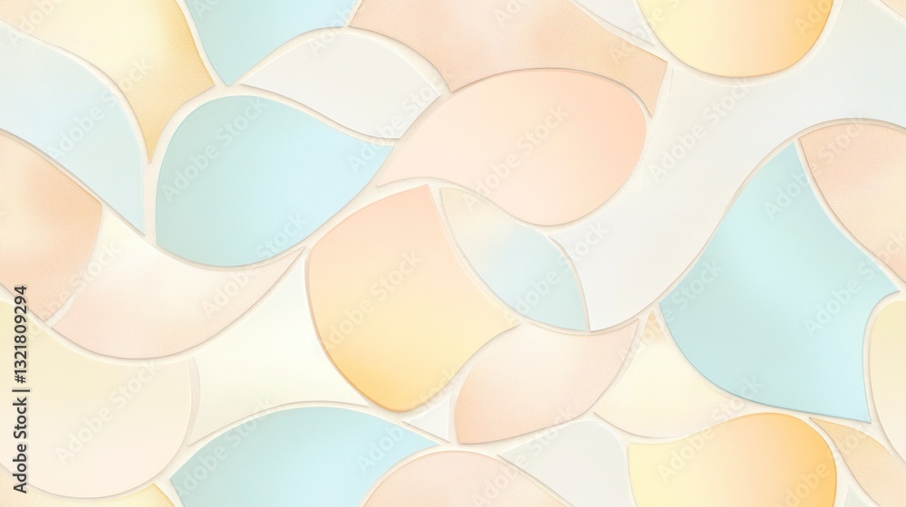 Poster pastel colored shapes creating a smooth abstract background