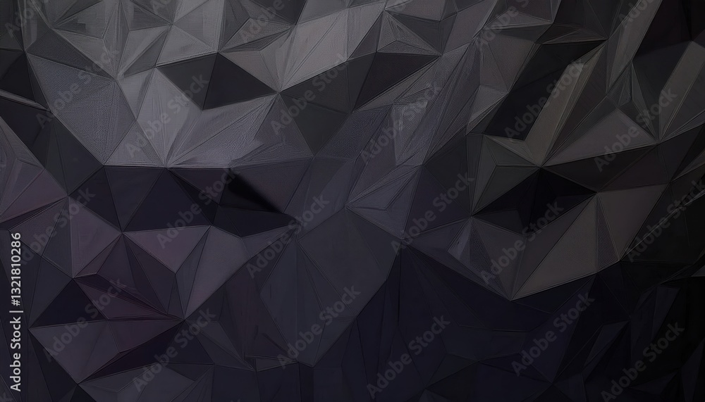 Aufkleber  dark geometric polygonal pattern with sharp triangular facets, abstract modern texture for background, branding, and design