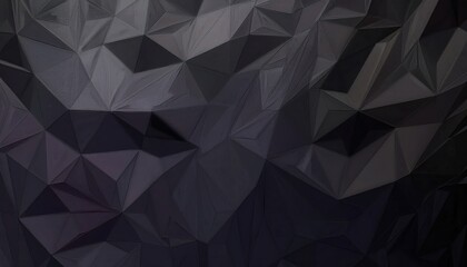 Obraz premium dark geometric polygonal pattern with sharp triangular facets, abstract modern texture for background, branding, and design