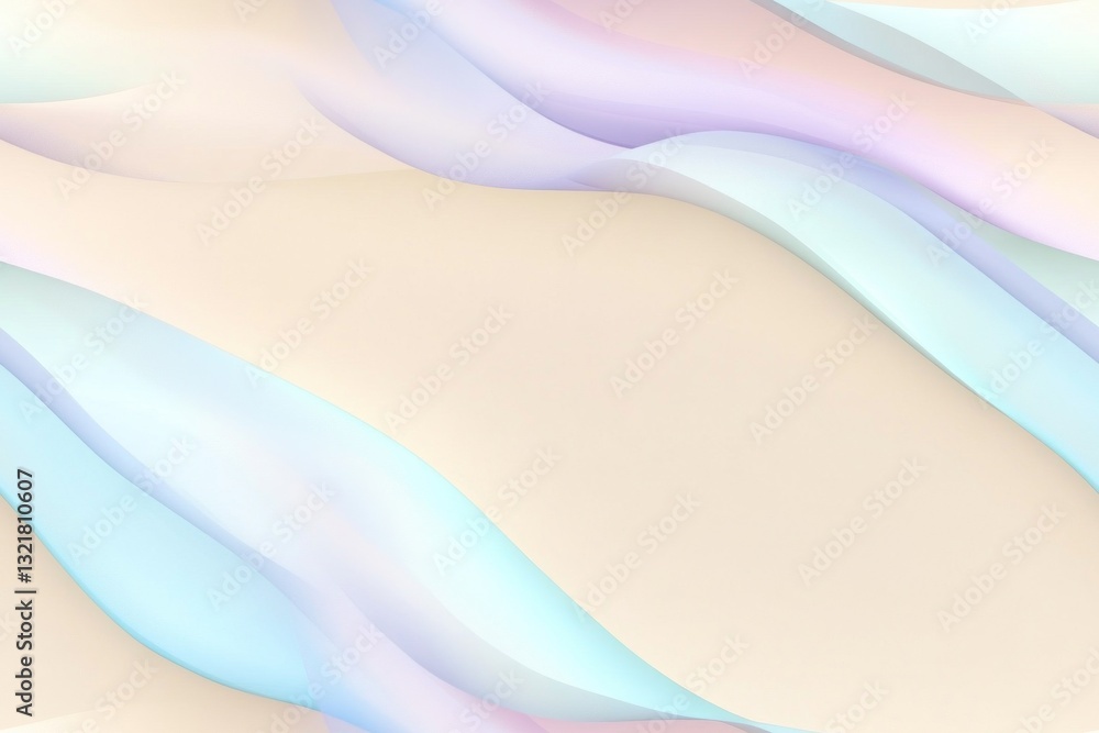 Poster pastel colored abstract waves flowing seamlessly creating a serene background