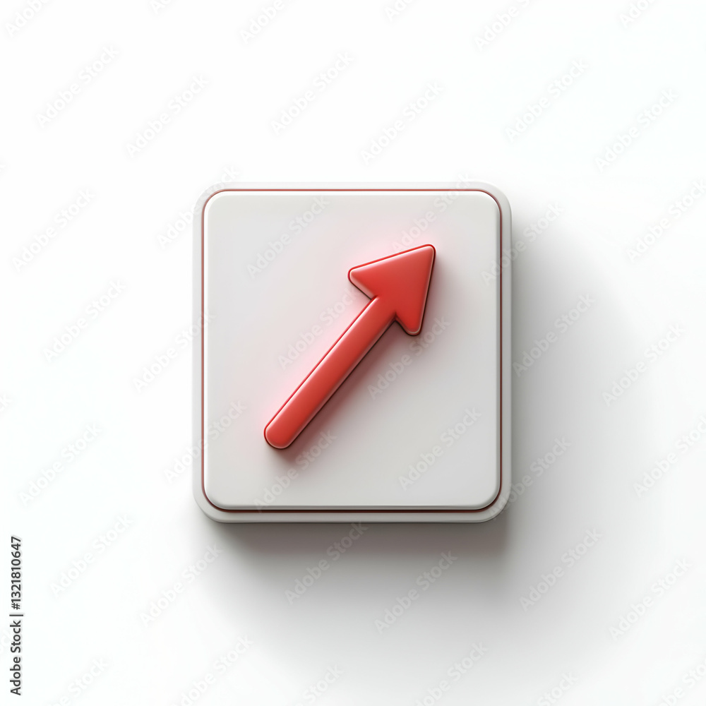 Poster a modern directional arrow button symbolizing progress and innovation in technology and design.