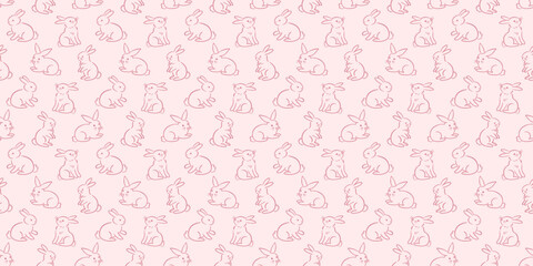 Vector Easter Bunny Seamless Pattern Background