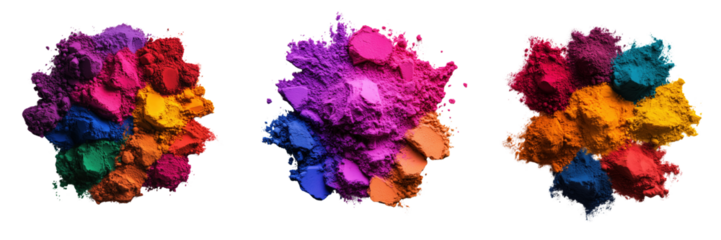 Explosive color powder photography on transparent background