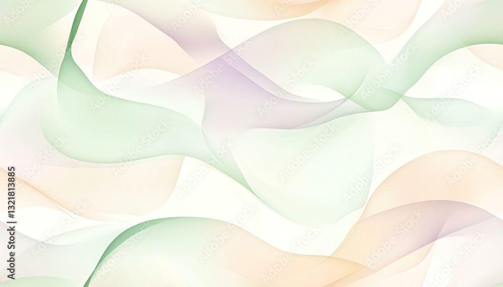 Poster pastel colored waves flowing seamlessly creating abstract background
