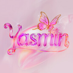 Nome Yasmin em 3d