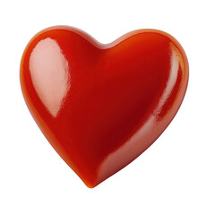 Fototapeta premium Heart-shaped jelly dessert sitting on a white plate with a colorful background perfect for celebrating love isolated on transparent background..