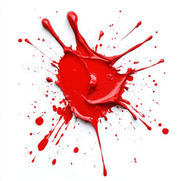 recommend clip art: Red dried paint splattered, dirty style isolated on white background