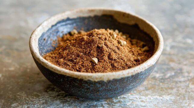 Garam masala is a fragrant spice blend used in Indian cuisine, featuring warm spices like cumin, coriander, cardamom, and cloves, enhancing dishes with rich flavor.
