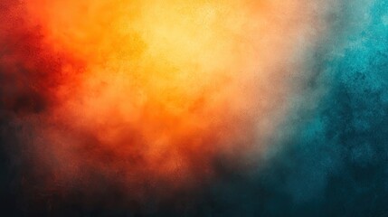 Fiery orange and teal smoke blend; abstract background; design element