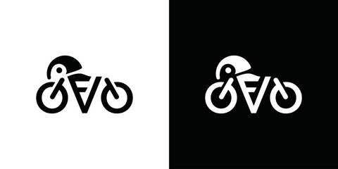 simple racing bike logo vector