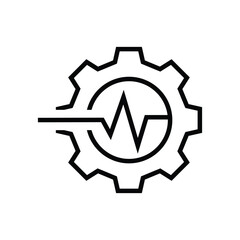 Beat cog icon vector with line style