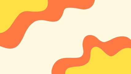 Abstract fluid background with orange and yellow wavy shapes