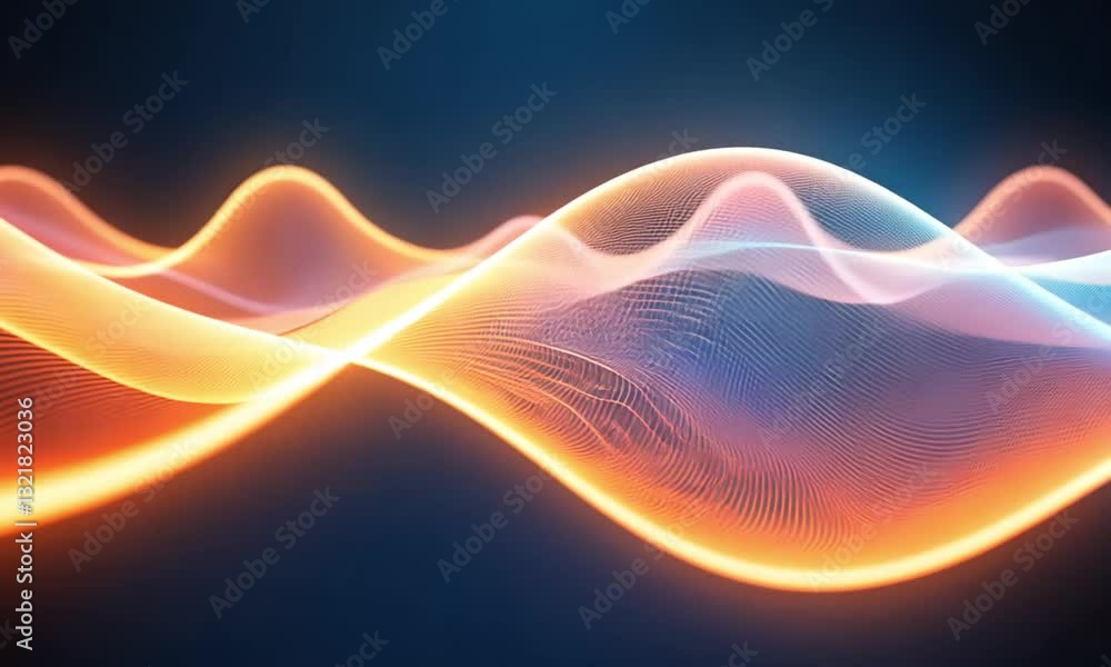 Aufkleber mesmerizing glowing waves flowing seamlessly in a futuristic digital space with vibrant neon colors 