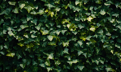 Obraz premium Lush green ivy leaves create a vibrant natural texture background. Perfect for design projects needing organic, earthy vibes.