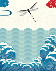 Japan sea and wave background 