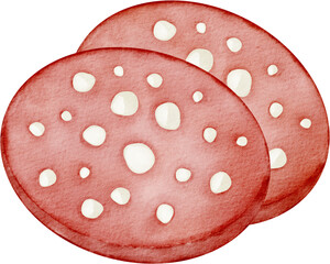 watercolor pepperoni