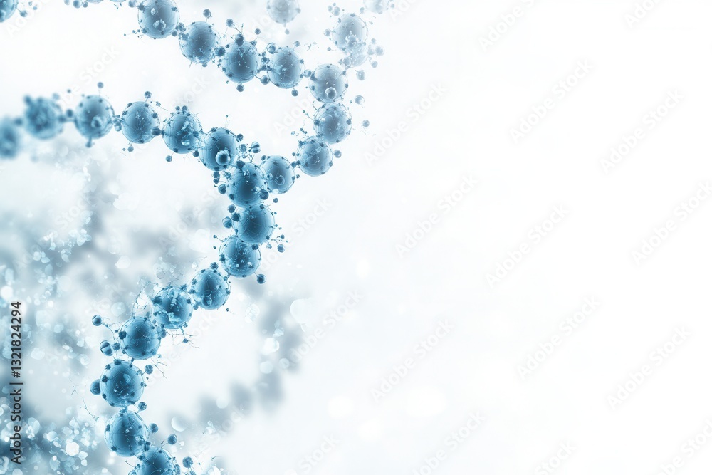 Fototapete abstract molecular structures on a clean background with a soft gradient for scientific purposes