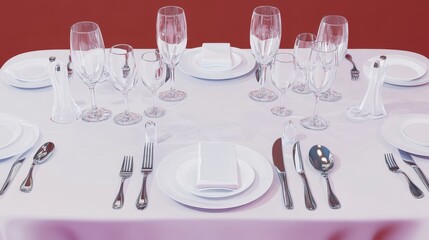 Elegant Table Setting for a Formal Dinner Party