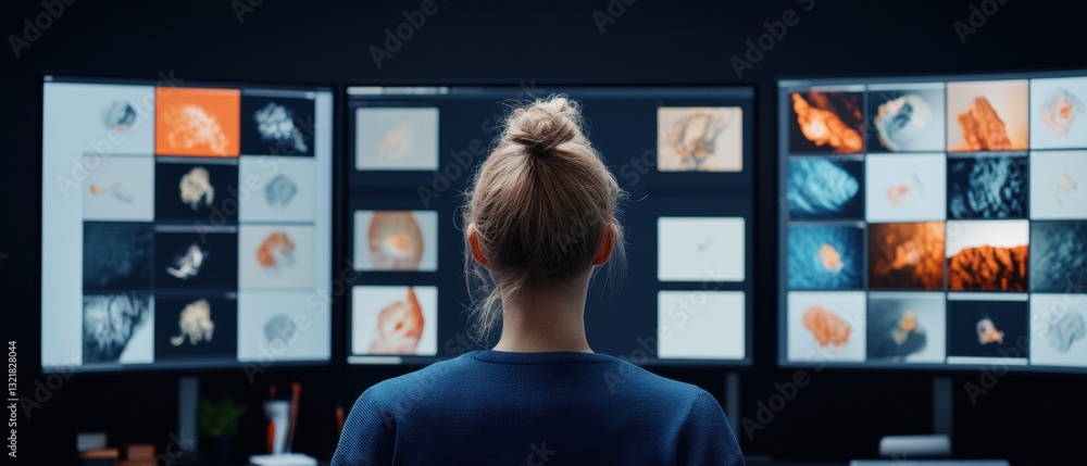 Aufkleber Hybrid Analytics Workspace Next-Gen Data Visualization for Tech Professionals - Immersive Performance Monitoring and Multi-Screen Research Intelligence