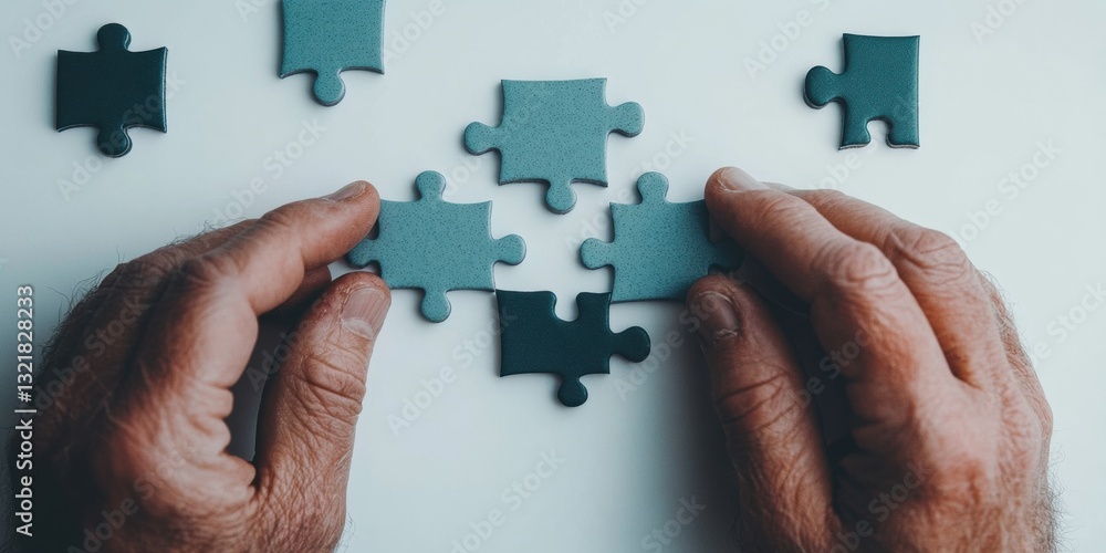 Aufkleber Collaborative Intelligence Minimalist Puzzle Solving for Agile Business Transformation - Empowering Strategic Teamwork and Digital Problem-Solving Insights