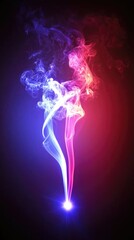 Fototapeta premium Glowing colorful smoke swirls, dark background, abstract art, design element
