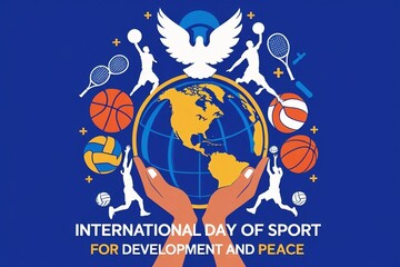A stylized graphic design for International Day of Sport for Development and Peace. 