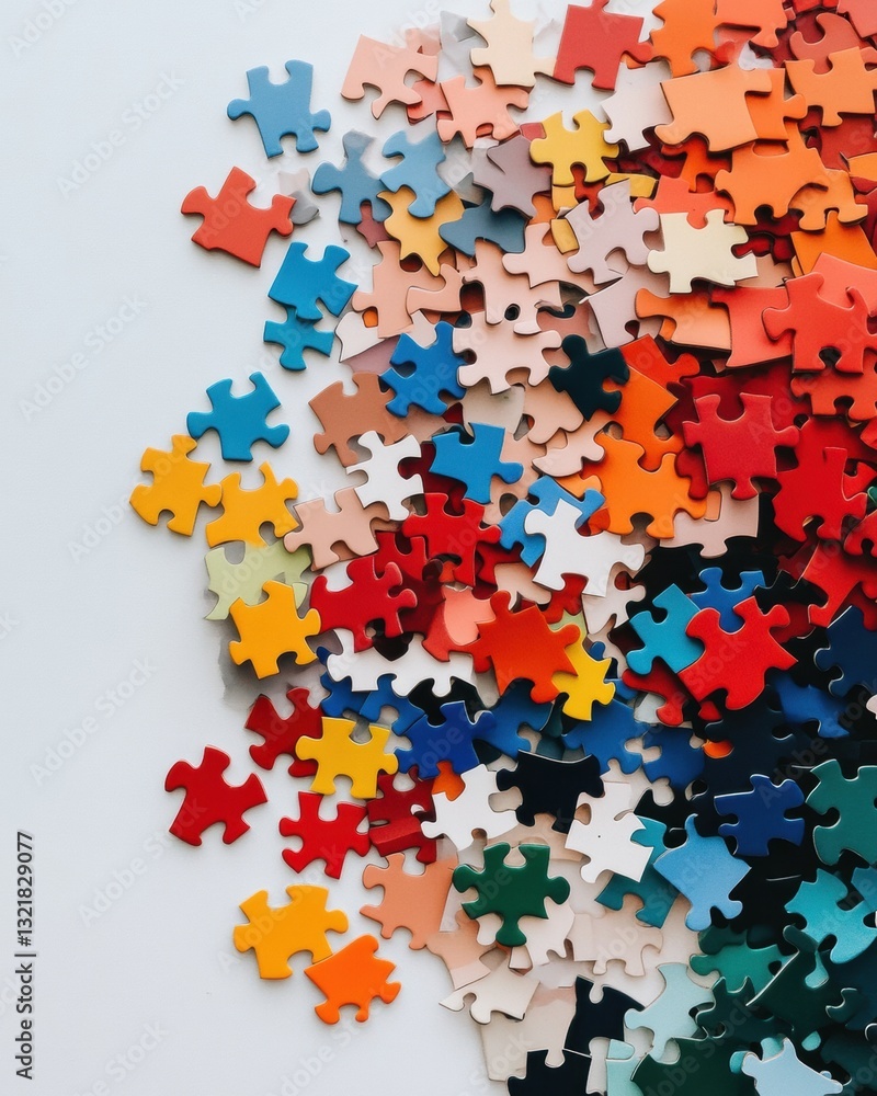 Aufkleber Neurodiversity and Team Synergy Vibrant Puzzle Metaphor for Inclusive Collaborative Problem-Solving in Modern Workplace Transformation