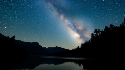 Fototapeta premium Night photography of a starry sky over a national park.