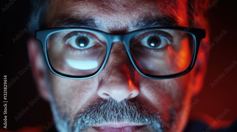 Aufkleber neurotech intensity cinematic digital workspace portrait of focused professional in immersive mixed-