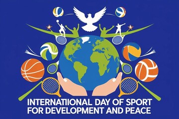 A stylized graphic design for International Day of Sport for Development and Peace. 
