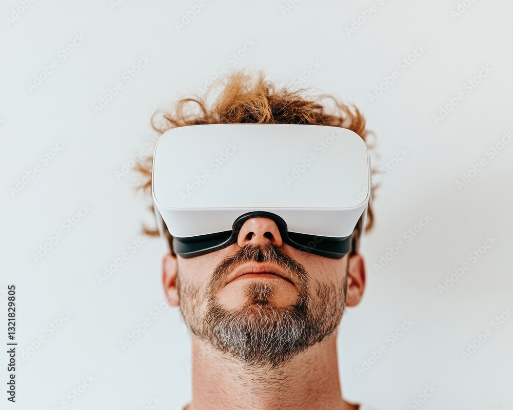 Poster Immersive Tech Revolution Minimalist VR Headset Experience Transforming Professional Workflows with Next-Gen Digital Workspace Innovation