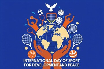 A stylized graphic design for International Day of Sport for Development and Peace. 