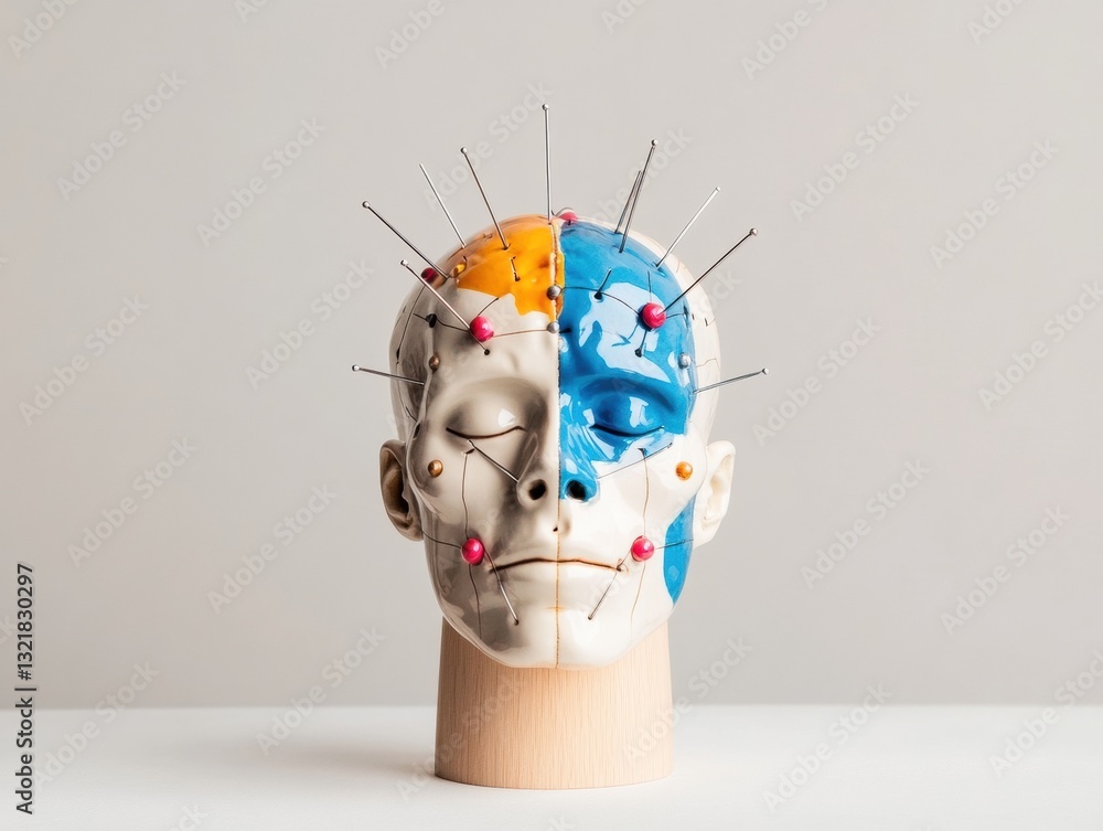 Aufkleber holistic neuroscience visualization innovative acupuncture model bridging traditional healing and ne