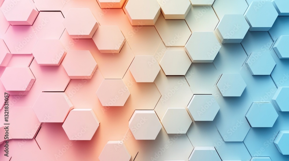 Poster a minimalistic abstract background with a honeycomb-like hexagonal pattern, utilizing subtle gradien