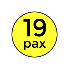 19 pax sticker  for commercial vehicles vector illustration
