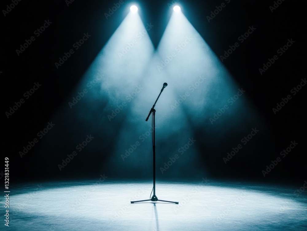 Poster immersive performance storytelling cinematic stage design with dynamic spotlight - minimalist entert