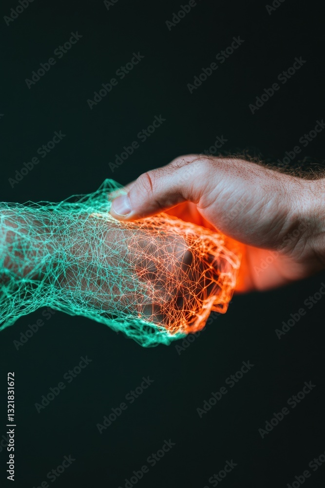 Poster Digital Connection Revolution Immersive Mixed Reality Network Visualization of Human-AI Interaction, Transforming Collaborative Technology Landscapes