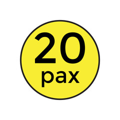 20 pax sticker  for commercial vehicles vector illustration