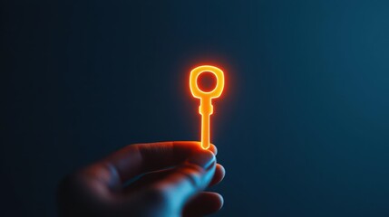 Silhouette of a person holding a glowing financial key, representing economic empowerment