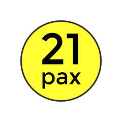 21 pax sticker  for commercial vehicles vector illustration