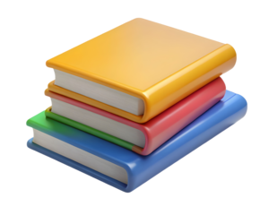 3d Stack of books isolated on transparent background