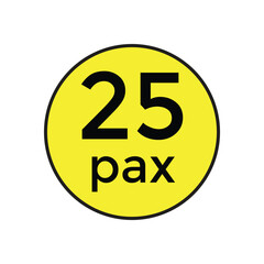 25 pax sticker  for commercial vehicles vector illustration