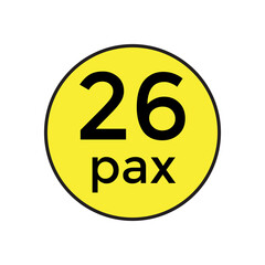 26 pax sticker  for commercial vehicles vector illustration