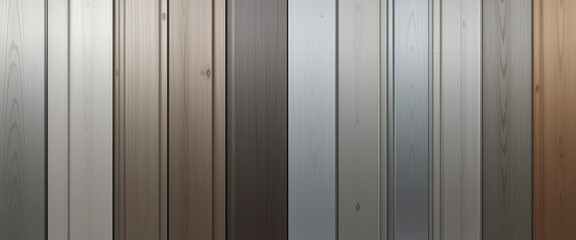 A pattern of vertical stripes with a wooden texture and a gradient of brown and grey tones.