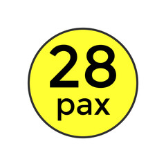 28 pax sticker  for commercial vehicles vector illustration