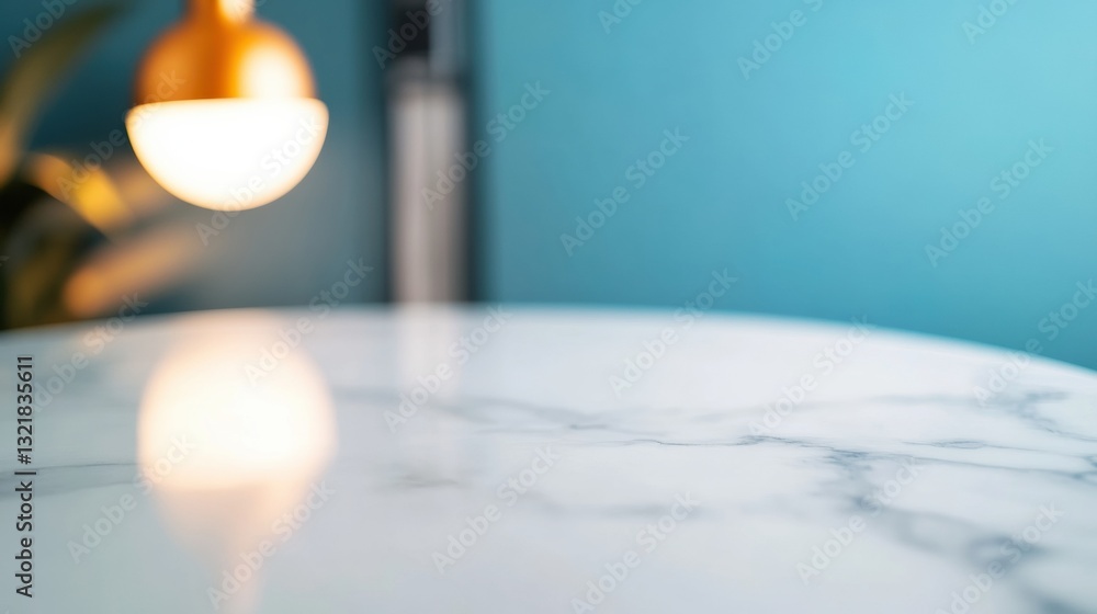 Aufkleber minimalist digital workspace aesthetic polished marble surface with soft ambient lighting - modern p