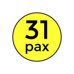 31 pax sticker  for commercial vehicles vector illustration