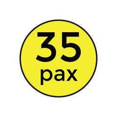 35 pax sticker  for commercial vehicles vector illustration